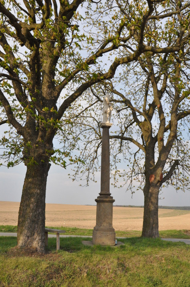 Pavlíkov, Skřivaň - Sloup se sochou svatého Isidora