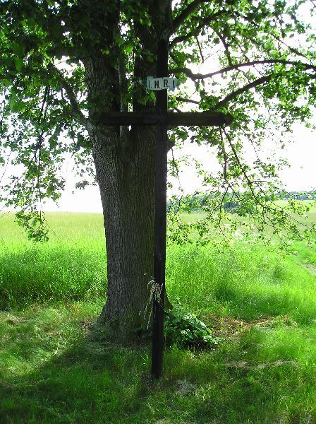 Hřebečníky, Týřovice - Dřevěný kříž na Skryje