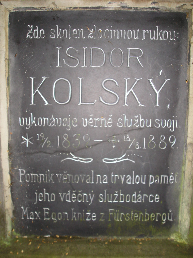 Hřebečníky, Novosedly - Pomník Isidoru Kolskému