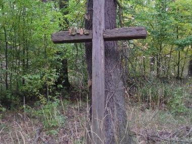 Skryje - Dřevěný kříž u hájovny Bušohrad