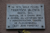 Mšec - Pamětní deska Františku Valentovi